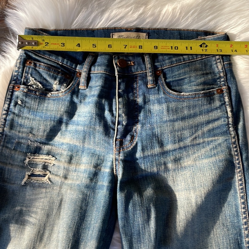 Madewell 9” high riser skinny skinny busted knee jeans EUC size 25 - Picture 10 of 10